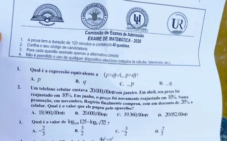 Guia Resolvido de exame de Matemática da UP 2026