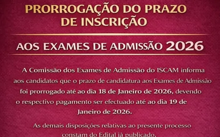 Edital dos Exames de Admissão ISCAM 2026 – Guia Completo