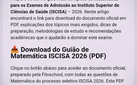 Guião de Matemática ISCISA 2026 – Resolução, Guia Completo e Estratégias para o Sucesso