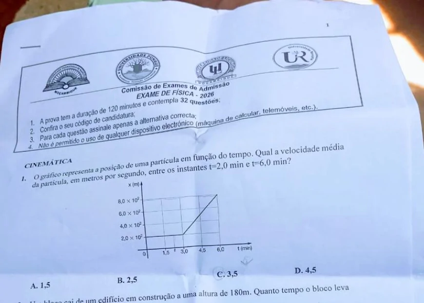 Exames de Admissão de Física UP 2026 De Hoje