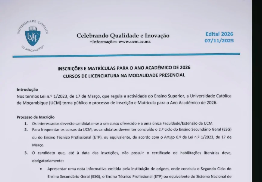 Edital da UCM 2026: Guia Completo