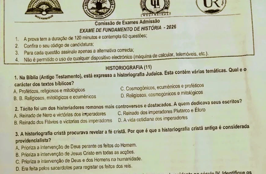 Proposta de Guia do Exame de História da UP – 2026